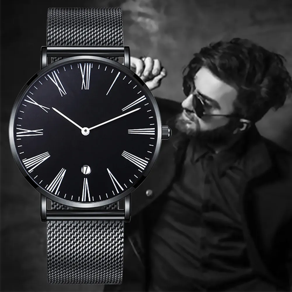 Fashion Roman Scale Design Quartz Watch With Alloy Strap