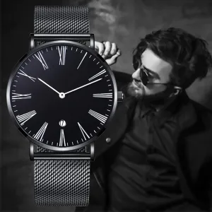 Fashion Roman Scale Design Quartz Watch With Alloy Strap