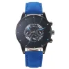 Blue Strap-Black Case-Black Dial-Blue Pointer