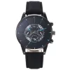 Black Strap-Black Case-Black Dial-Blue Pointer