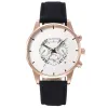 Black Strap-Rose Case-White Dial-Black Pointer