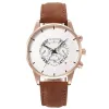 Brown Strap-Rose Case-White Dial-Black Pointer