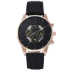 Black Strap-Rose Case-Black Dial-Gold Pointer