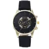 Black Strap-Gold Case-Black Dial-Gold Pointer