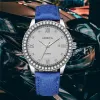 PU-Blue Strap-Silver Dial