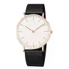 Rose Gold Case-White Dial-Black Band