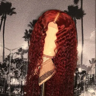 Fashion Long Curly Hair Wig with Long Bangs for Dark Skin