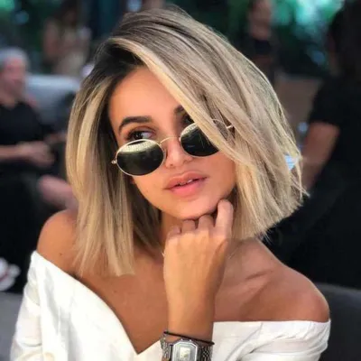Women Short Straight Gradient Color Chemical Fiber Wig with Side Fringe