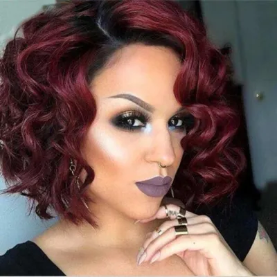 BOBO Head Red Short Curly Wig Ruili Style Can Be Dyed High Temperature Wire Hair