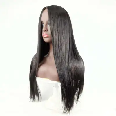 Women Mid-point Long Straight Hair Wig Natural Fluffy