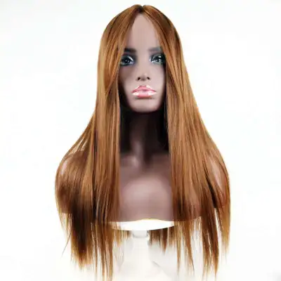 Women Mid-point Long Straight Hair Wig Natural Fluffy