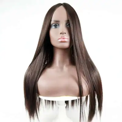 Women Mid-point Long Straight Hair Wig Natural Fluffy