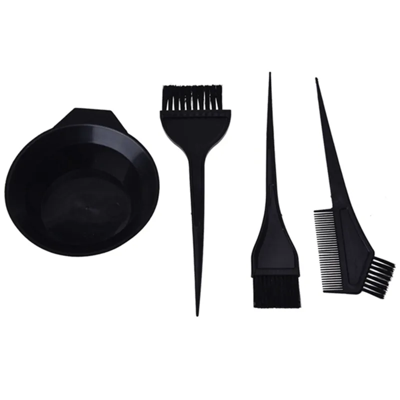 4pcs Hair Color Dye Bowl Comb Brushes Tool Set for Home Salon Beauty Makeup
