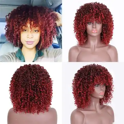 Women Exotic Small Curly Wig High Temperature Wire Beauty Wigs