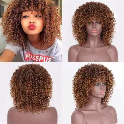 Women Exotic Small Curly Wig High Temperature Wire Beauty Wigs