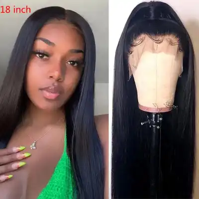 18inch Women Long Straight Lace Closure Wig