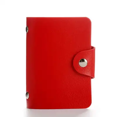 Multifunction 24 Cards PU Card Holder Organizer Solid Color
