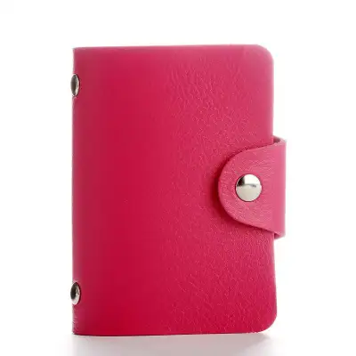 Multifunction 24 Cards PU Card Holder Organizer Solid Color