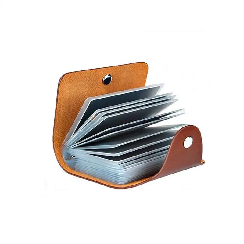 Multifunction 24 Cards PU Card Holder Organizer Solid Color