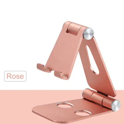 Aluminum Alloy Double Folding Mobile Phone Tablet Desktop Stand