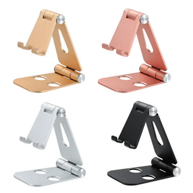 Aluminum Alloy Double Folding Mobile Phone Tablet Desktop Stand