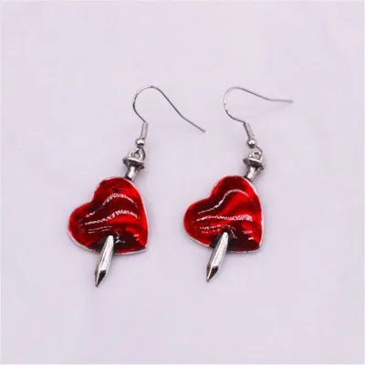 Halloween Gothic Heart Shaped Earrings for Women