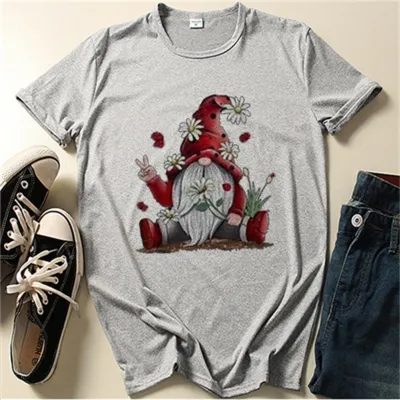 XS-4XL Women Christmas Crew Neck Top Holiday Party Polyester Tee