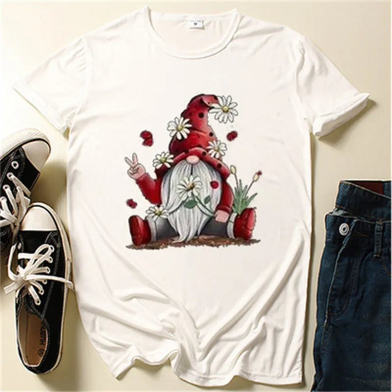 XS-4XL Women Christmas Crew Neck Top Holiday Party Polyester Tee