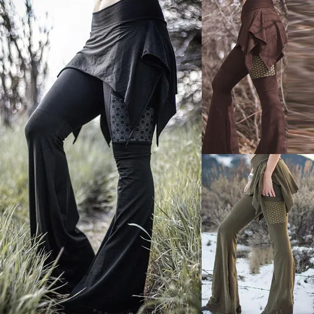 S-2XL Halloween Women Cosplay Medieval Retro Flare Trousers