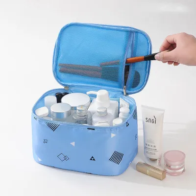 Woman Fashion Geometric Print Waterproof Cosmetic Bag European Style