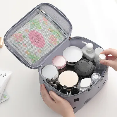 Woman Fashion Geometric Print Waterproof Cosmetic Bag European Style