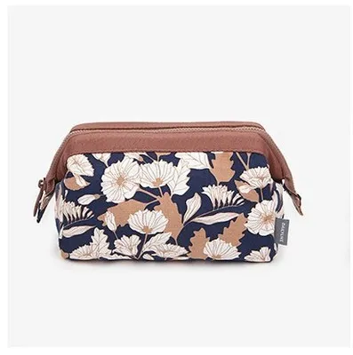 Woman Large Capacity Flower Flamingo Printing Zipper Cosmetic Bag