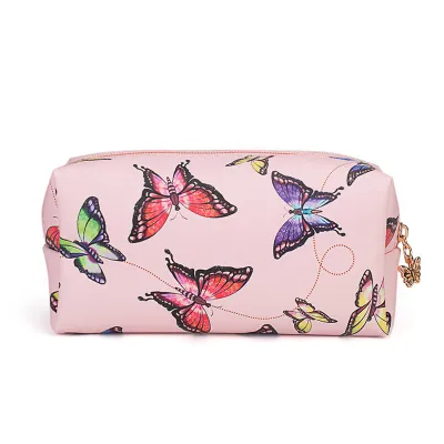 Women's Fashion Marble Printed PU Cosmetic Bag with Zipper Closure