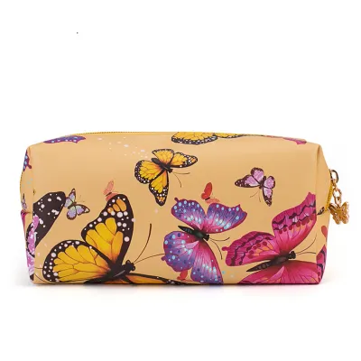 Women's Fashion Marble Printed PU Cosmetic Bag with Zipper Closure