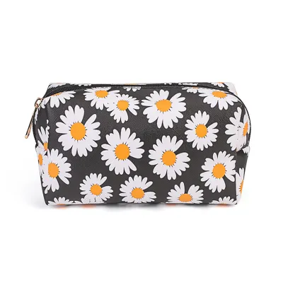 Women's Fashion Marble Printed PU Cosmetic Bag with Zipper Closure