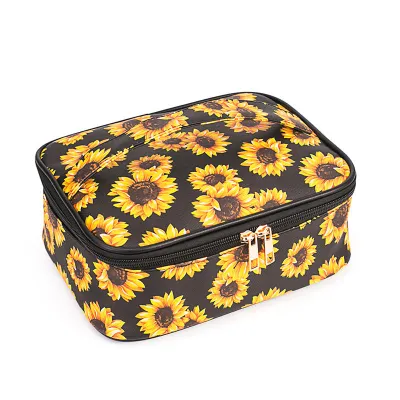 Women Fashion Large Capacity Marble Printed PU Leather Cosmetic Bags with Zipper