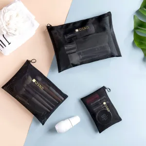 Women Multifunction Mesh Cloth Cosmetic Bag Simple Modern Nylon Cosmetics Organizer