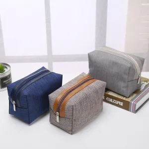 Women Simplicity Zipper Square Cosmetic Bag for Office Commuting
