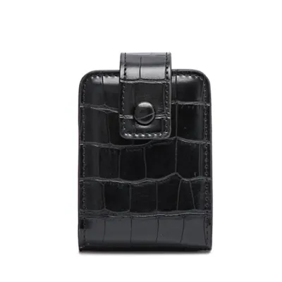 Women Solid Mini PU Leather Lipstick Cosmetic Bag with Buckle