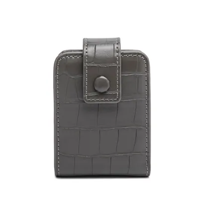 Women Solid Mini PU Leather Lipstick Cosmetic Bag with Buckle
