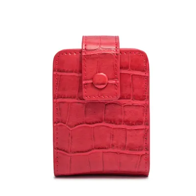 Women Solid Mini PU Leather Lipstick Cosmetic Bag with Buckle