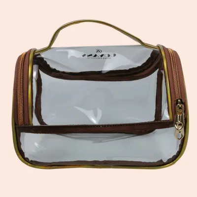 Women Transparent Zipper Portable Cosmetic Bag PVC Travel Makeup Organizer