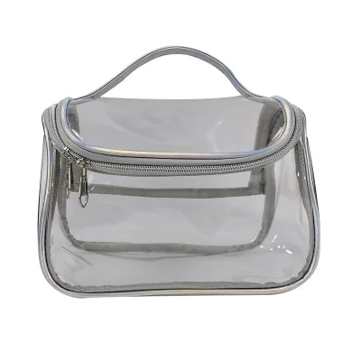 Women Transparent Zipper Portable Cosmetic Bag PVC Travel Makeup Organizer