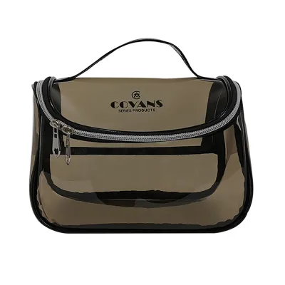 Women Transparent Zipper Portable Cosmetic Bag PVC Travel Makeup Organizer