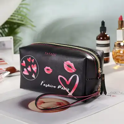 Women's Creative Graphic Print Pillow Type Zipper Cosmetic Bag for Travel