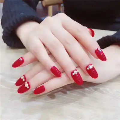 24pcs/box Rhinestone Decoration Waterproof Fashion False Nails Manicure Tools