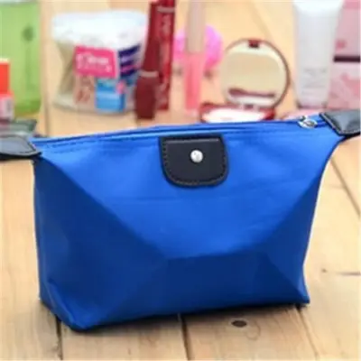 Women's Fashion Color Blocking Large Capacity Zipper Cosmetic Bag with Polyester Material