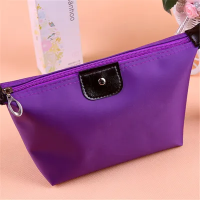 Women's Fashion Color Blocking Large Capacity Zipper Cosmetic Bag with Polyester Material