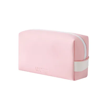 Women's Fashion Color Blocking Zipper Portable Cosmetic Bag