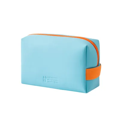 Women's Fashion Color Blocking Zipper Portable Cosmetic Bag